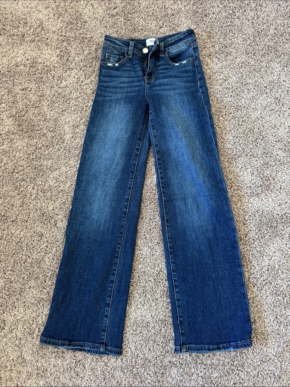 Wide Leg Girl’s Jeans - Dark Blue